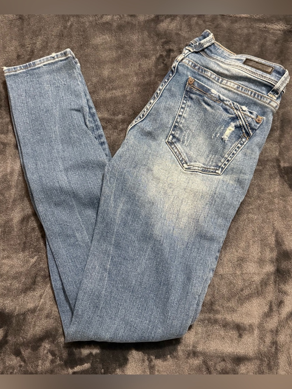 Buckle Black Light Blue Distressed Skinny Jeans - Women's